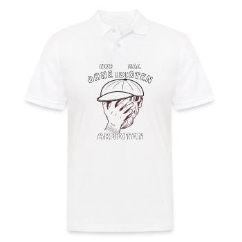GESICHT NUR EINMAL OHNE IDIOTEN ARBEITEN - Männer Poloshirt - Weiß - Vorne - Kai (181cm)