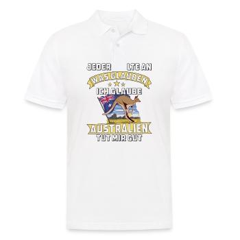 AUSTRALIEN TUT MIR GUT - Männer Poloshirt - Weiß - Vorne - Kai (181cm)