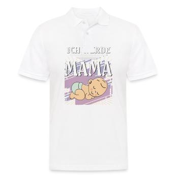 ICH WERDE MAMA - Männer Poloshirt - Weiß - Vorne - Kai (181cm)