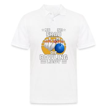 FRAU DIE BOWLING LIEBT - Männer Poloshirt - Weiß - Vorne - Kai (181cm)