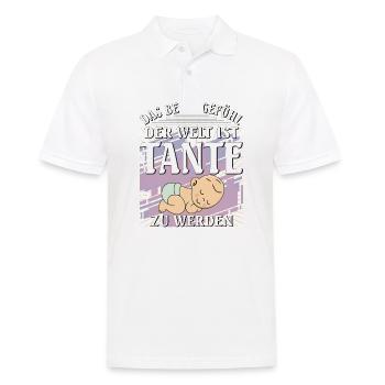 DAS BESTE GEFÜHL DER WELT IST TANTE ZU WERDEN - Männer Poloshirt - Weiß - Vorne - Kai (181cm)