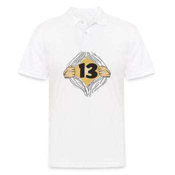 13 HEMD AUFZIEHEN - Männer Poloshirt - Weiß - Vorne - Kai (181cm)