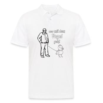 DER MIT DEM VOGEL GEHT - Männer Poloshirt - Weiß - Vorne - Kai (181cm)