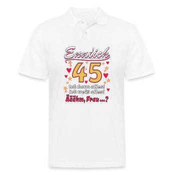 ENDLICH 45 - Männer Poloshirt - Weiß - Vorne - Kai (181cm)
