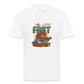 I drive fast and barefoot sewing machine Sewer - Men's Polo Shirt - white - Front - Kai (181cm)