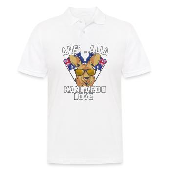 AUSTRALIA KANGAROO LOVE - Men's Polo Shirt - white - Front - Kai (181cm)