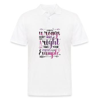 Two injustices do not make a right. - Men's Polo Shirt - white - Front - Kai (181cm)