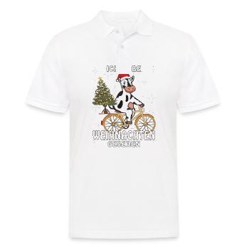 KUH FAHRRAD ICH HABE WEIHNACHTEN GESEHEN - Männer Poloshirt - Weiß - Vorne - Kai (181cm)