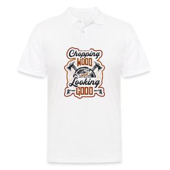 Holz Hacken Und Gut Aussehen Woodworker - Männer Poloshirt - Weiß - Vorne - Kai (181cm)