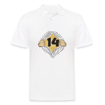14 HEMD AUFZIEHEN - Männer Poloshirt - Weiß - Vorne - Kai (181cm)