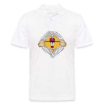 HEMD TISCHFUßBALL - Männer Poloshirt - Weiß - Vorne - Kai (181cm)