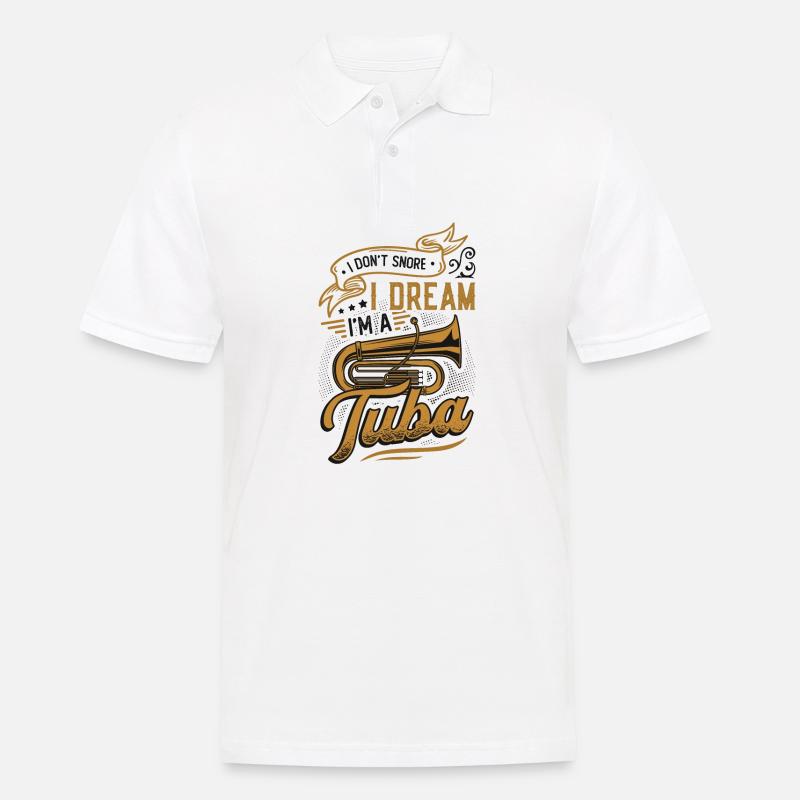Ich Schnarche Nicht, Ich Träume, Ich Bin Eine Tuba - Männer Poloshirt - Weiß