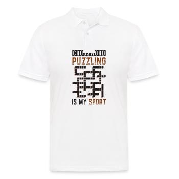 Les mots croisés sont mon sport - Polo Homme - blanc - Devant - Kai (181cm)