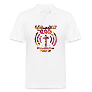 Verbunden Mit Gott, Passwort, Gebet. - Männer Poloshirt - Weiß - Vorne - Kai (181cm)