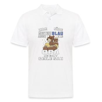 IMMER MÜDE MEISTENS BLAU OPA - Männer Poloshirt - Weiß - Vorne - Kai (181cm)