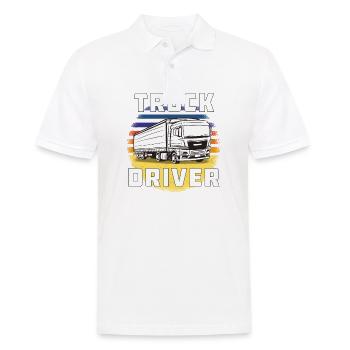 TRUCK DRIVER - Männer Poloshirt - Weiß - Vorne - Kai (181cm)