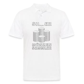 GELD SILBER MÜNZEN - Männer Poloshirt - Weiß - Vorne - Kai (181cm)