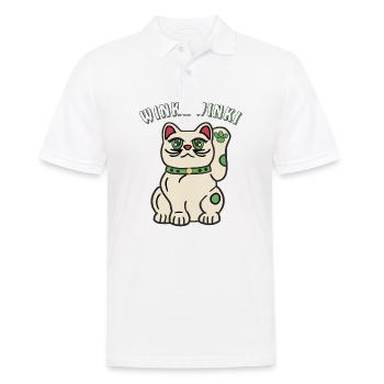 CHAT AGITANT WINKI - Polo Homme - blanc - Devant - Kai (181cm)