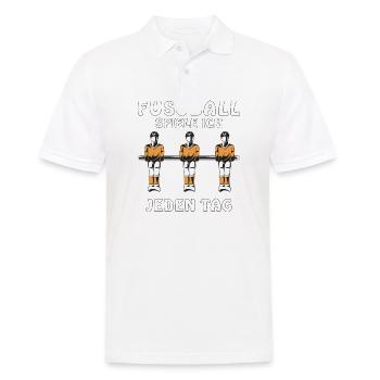 FUSSBALL SPIELE ICH JEDEN TAG - Männer Poloshirt - Weiß - Vorne - Kai (181cm)