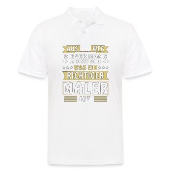 WAS EIN RICHTIGER MALER IST - Männer Poloshirt - Weiß - Vorne - Kai (181cm)