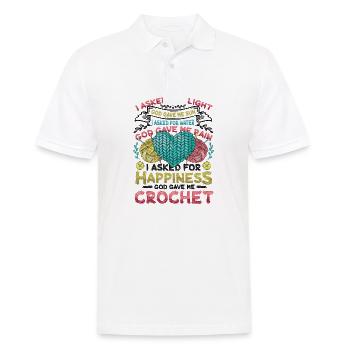 Crochet Lucky Yarns - Men's Polo Shirt - white - Front - Kai (181cm)