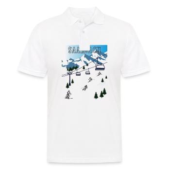 SCHI FAHREN SAALBACH - Männer Poloshirt - Weiß - Vorne - Kai (181cm)
