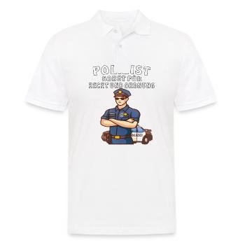 POLIZIST SORGT FÜR RECHT UND ORDNUNG - Männer Poloshirt - Weiß - Vorne - Kai (181cm)
