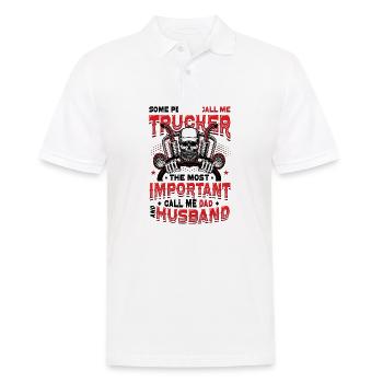 Trucker Husband Truck Driver Dad - Männer Poloshirt - Weiß - Vorne - Kai (181cm)