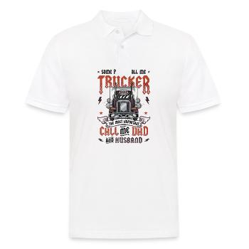 trucker lkwTrucker Husband Truck Driver Dad - Männer Poloshirt - Weiß - Vorne - Kai (181cm)