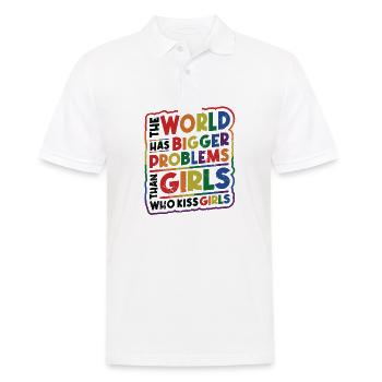 Des problèmes plus graves que les filles, les filles homosexuelles - Polo Homme - blanc - Devant - Kai (181cm)