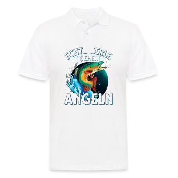 Echte Kerle Gehen Angeln Fischen Angler - Männer Poloshirt - Weiß - Vorne - Kai (181cm)