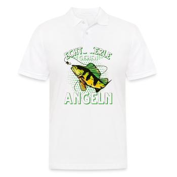 Echte Kerle Gehen Angeln Fischen Angler - Männer Poloshirt - Weiß - Vorne - Kai (181cm)