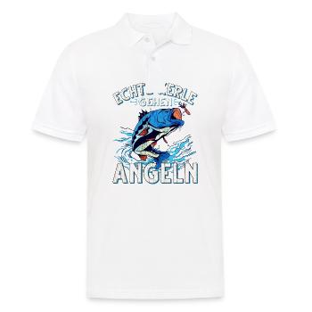 Echte Kerle Gehen Angeln Fischen Angler - Männer Poloshirt - Weiß - Vorne - Kai (181cm)
