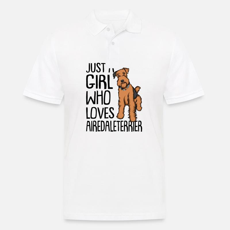 Airedaleterrier - Männer Poloshirt - Weiß