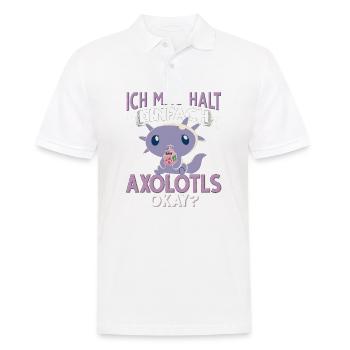 Axolotl - Männer Poloshirt - Weiß - Vorne - Kai (181cm)
