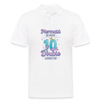 This mermaid is now 10, double digits - Men's Polo Shirt - white - Front - Kai (181cm)