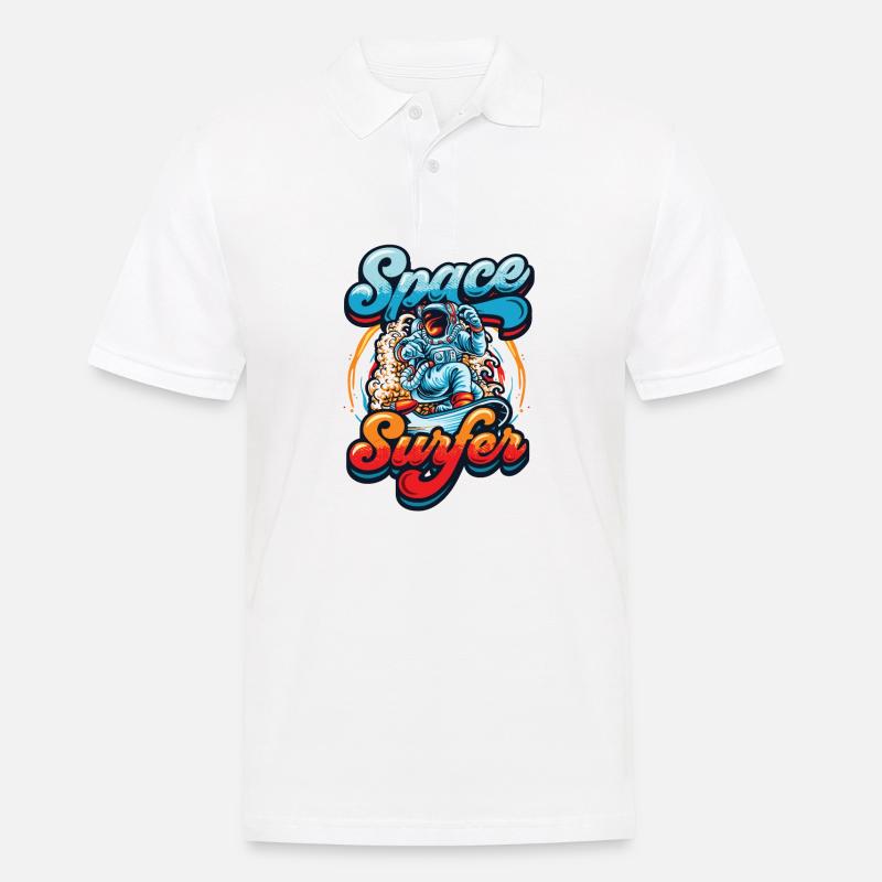 Astronaute surfeur spatial - Polo Homme - blanc