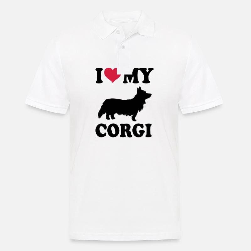 Corgi - Männer Poloshirt - Weiß