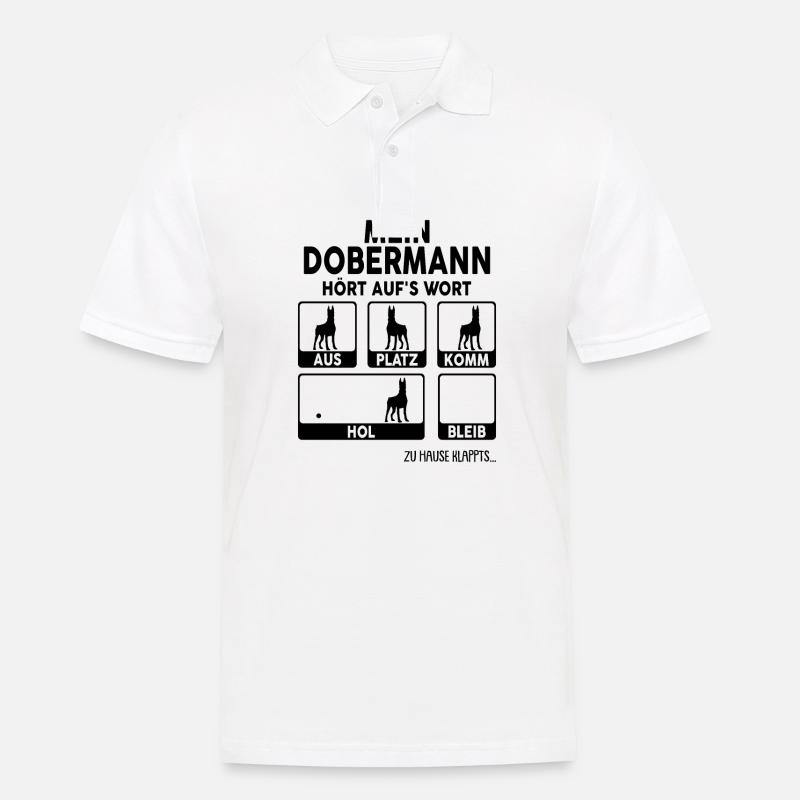 Dobermann - Männer Poloshirt - Weiß