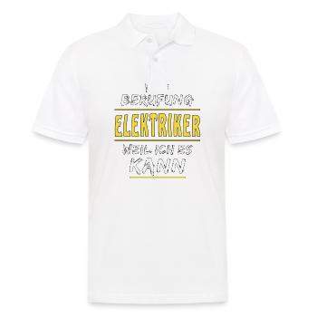 VON BERUFUNG ELEKTRIKER - Männer Poloshirt - Weiß - Vorne - Kai (181cm)