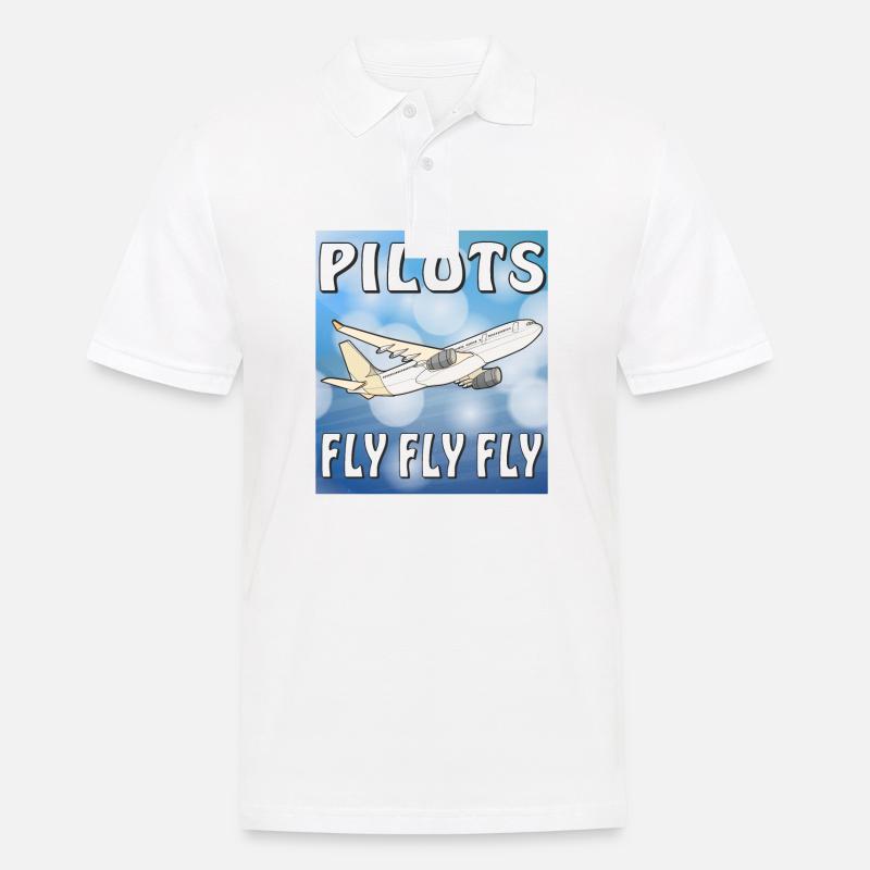 PILOTES D’AVION FLY FLY FLY - Polo Homme - blanc