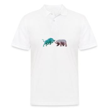 Addicted to Stocks, Bull Bear Stock Market - Men's Polo Shirt - white - Front - Kai (181cm)