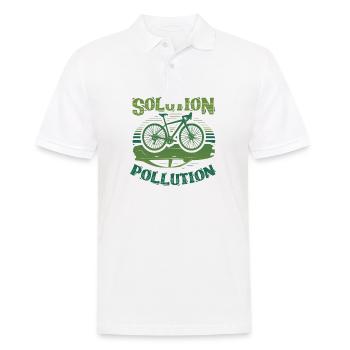 Polution Solution Environmental Protection Cycling - Men's Polo Shirt - white - Front - Kai (181cm)