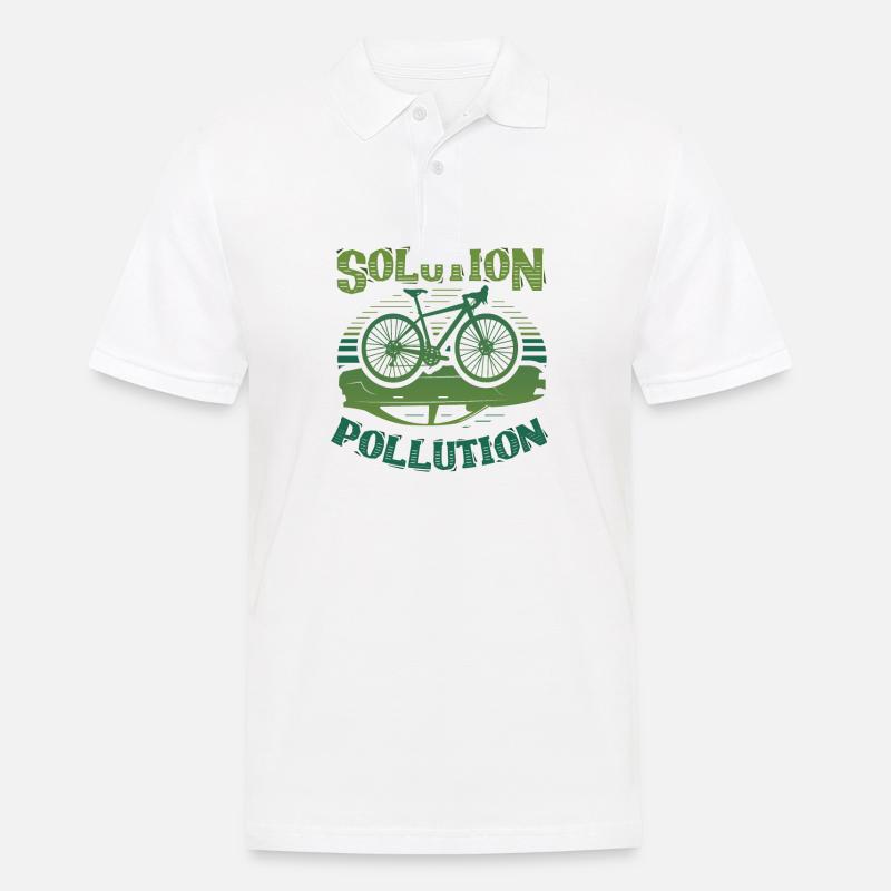 Polution Solution Environmental Protection Cycling - Men's Polo Shirt - white