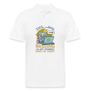 Sysadmin, Ich Erkläre, Warum Ich Der Richtige bin - Männer Poloshirt - Weiß - Vorne - Kai (181cm)
