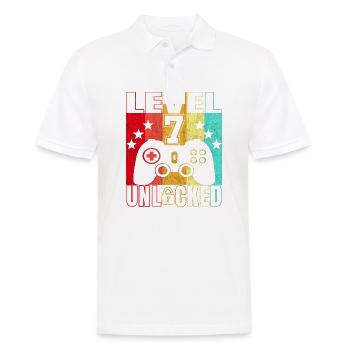 7 Jahre Geburtstagsshirt Zocker Gamer 7. - Männer Poloshirt - Weiß - Vorne - Kai (181cm)
