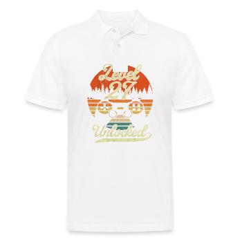 Niveau 27 Hommes Débloqués Gamer 27 Birthday Gamer - Polo Homme - blanc - Devant - Kai (181cm)