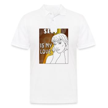 MRS. SELF IS MY LOVE - Men's Polo Shirt - white - Front - Kai (181cm)