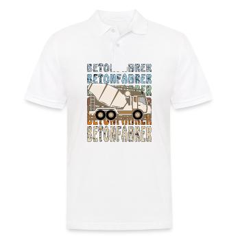 BETONFAHRER - Männer Poloshirt - Weiß - Vorne - Kai (181cm)