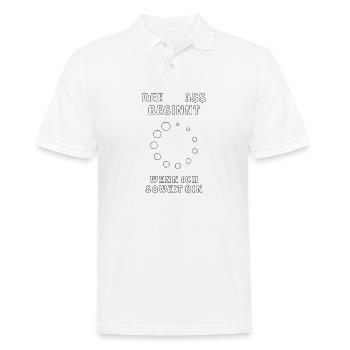 WARTEN DER SPASS BEGINNT - Männer Poloshirt - Weiß - Vorne - Kai (181cm)